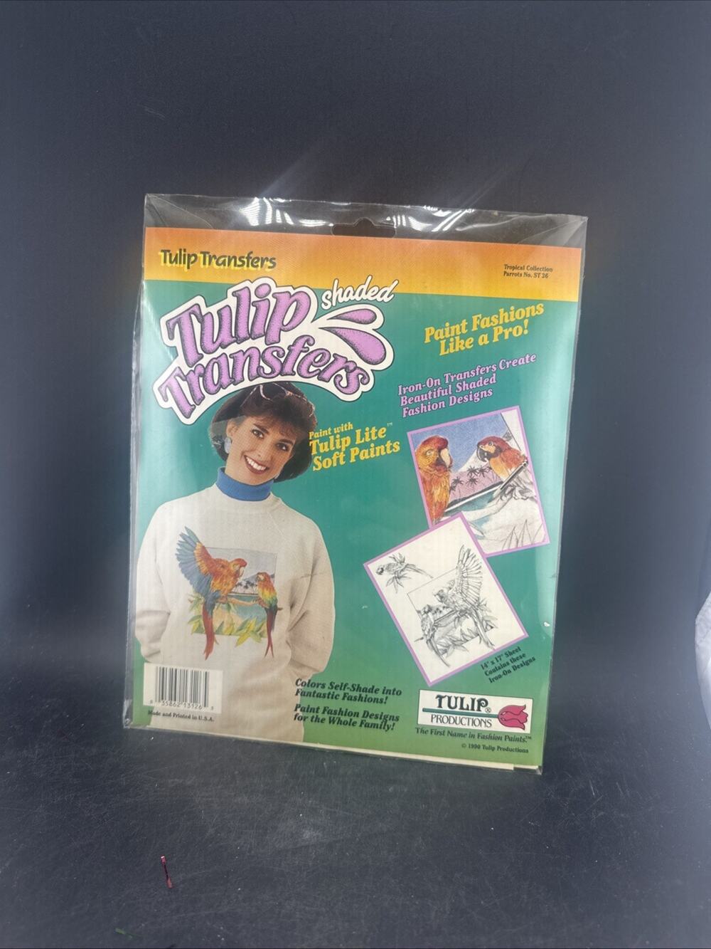 Vintage 1990 Tulip Shaded Transfers Parrots ST 20 Craft Fabric Paint New